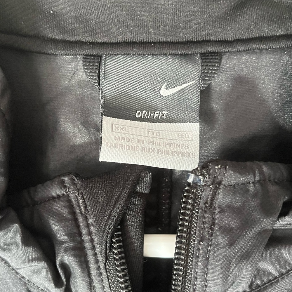 Vintage Nike Y2K Windbreaker Mens 2XL Black Full Zip Logo Track Jacket Rain Coat - Picture 4 of 4